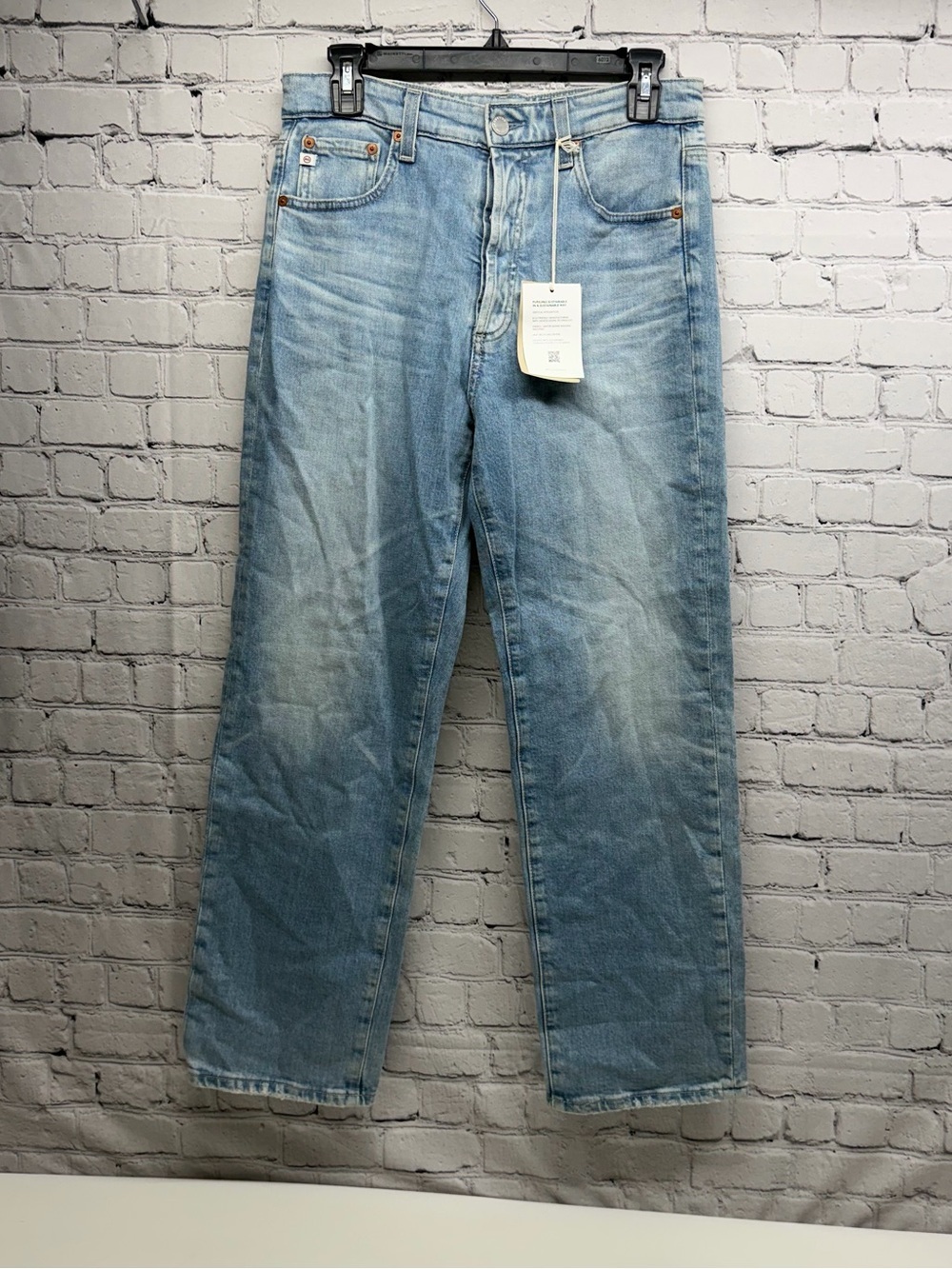 Ag Adriano Alexxis crop Goldschmied Light Blue Relaxed women’s Jeans Sz 29 NWT